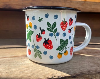 12 oz Wild Berries Enamel Mug