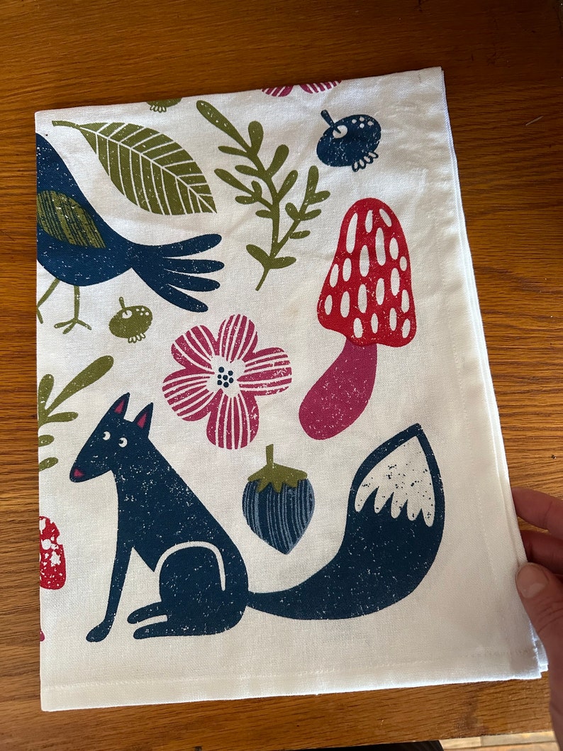 Tea Towel Woodland Navy image 5