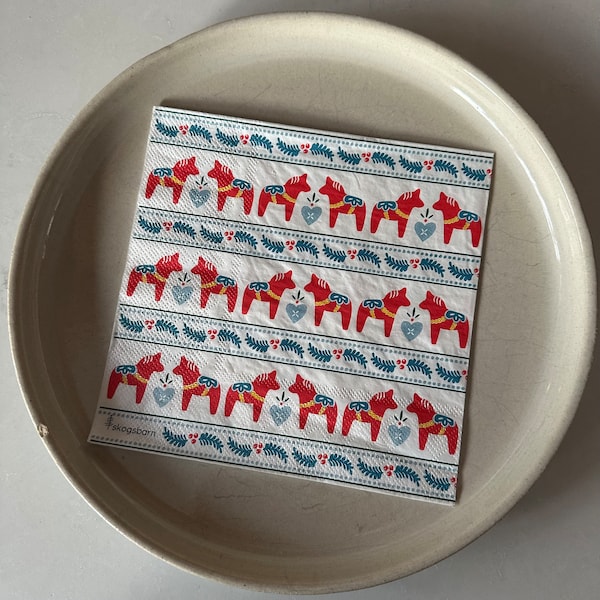 Paper Napkins Dala Horse Package of 20