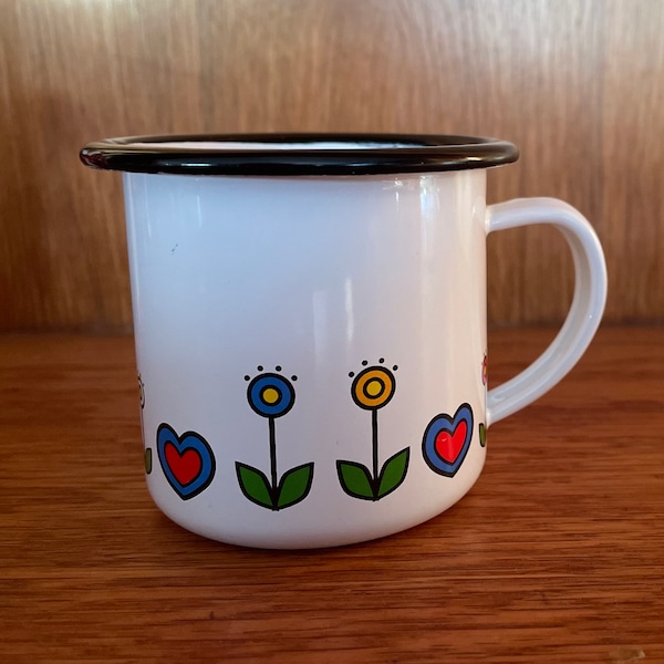 5oz Folk Flower Enamel Mug