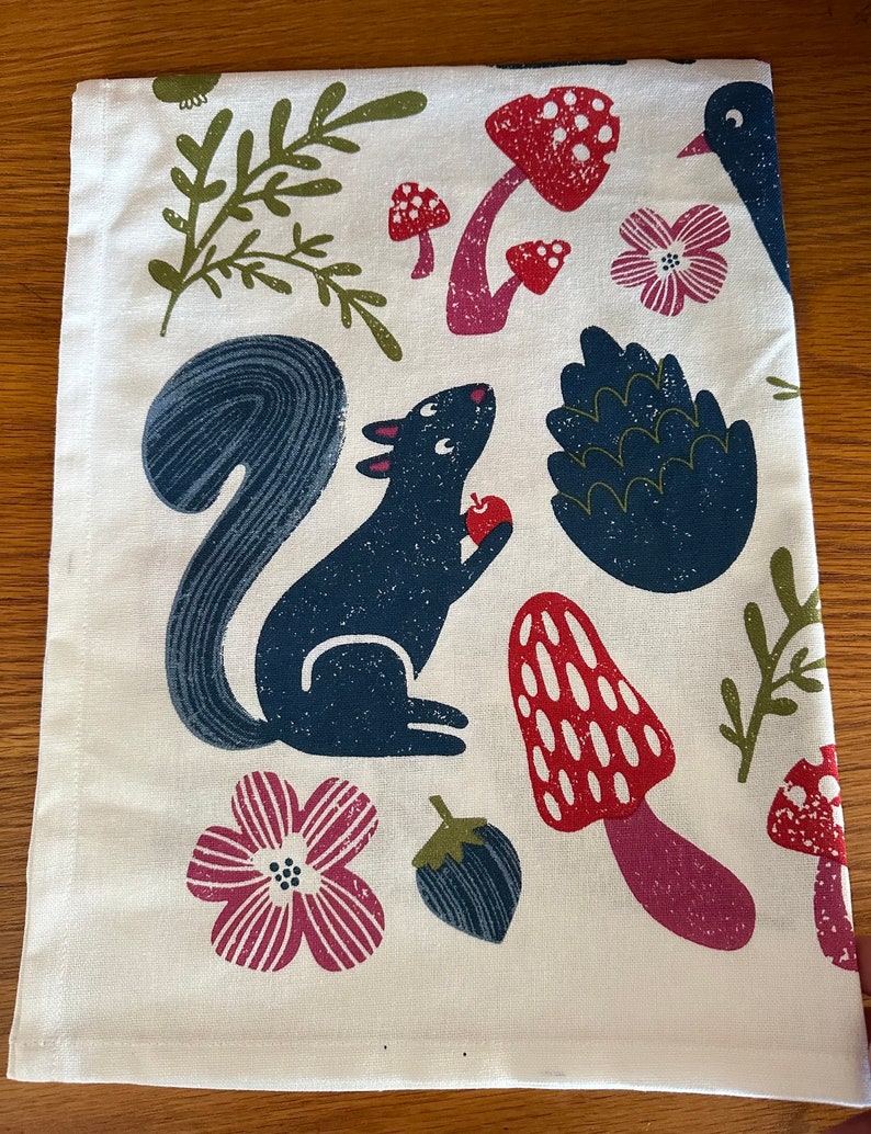 Tea Towel Woodland Navy image 4