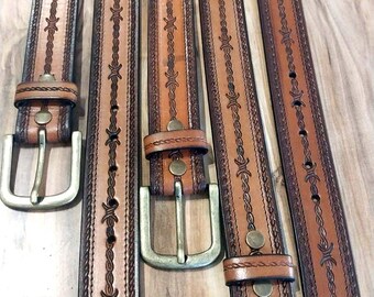Southwick Leathers Brown Rattlesnake & Turquoise Western Ranger Belt Size 36 USA il_300x300.7070830305_1t5k.jpg main image 4