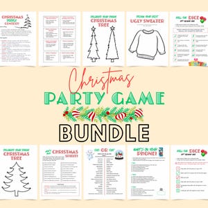 Christmas Games Bundle, Gift Exchange or White Elephant Party Activities, Doodling Challenges and More for Family or Office Parties