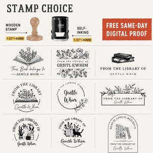 Custom Book Stamp, Self-Inking Book Stamp, Wood Stamp, Name Stamp, Personalised Stamp, From the Library Of Stamp, Book Lover Gift, Stempel
