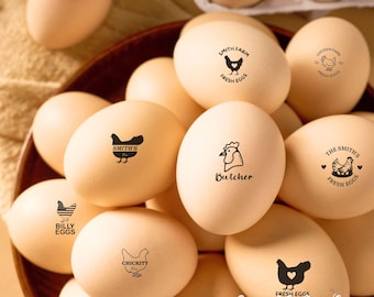 Custom Egg Stamp, Personalised Eggs Stamp, Chicken Coop Gifts For Farmer, Name Stamp, Chicken Egg Stamp, Egg Stamp For Farmer, Stempel