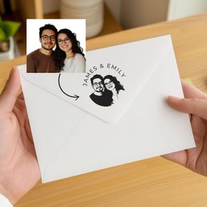Custom Face Stamp, Hand-Drawn Portrait Stamp, Self-Inking Stamp, Wood Stamp, Rubber Stamp, Stempel Personalisiert, Custom Portrait Gift image 6