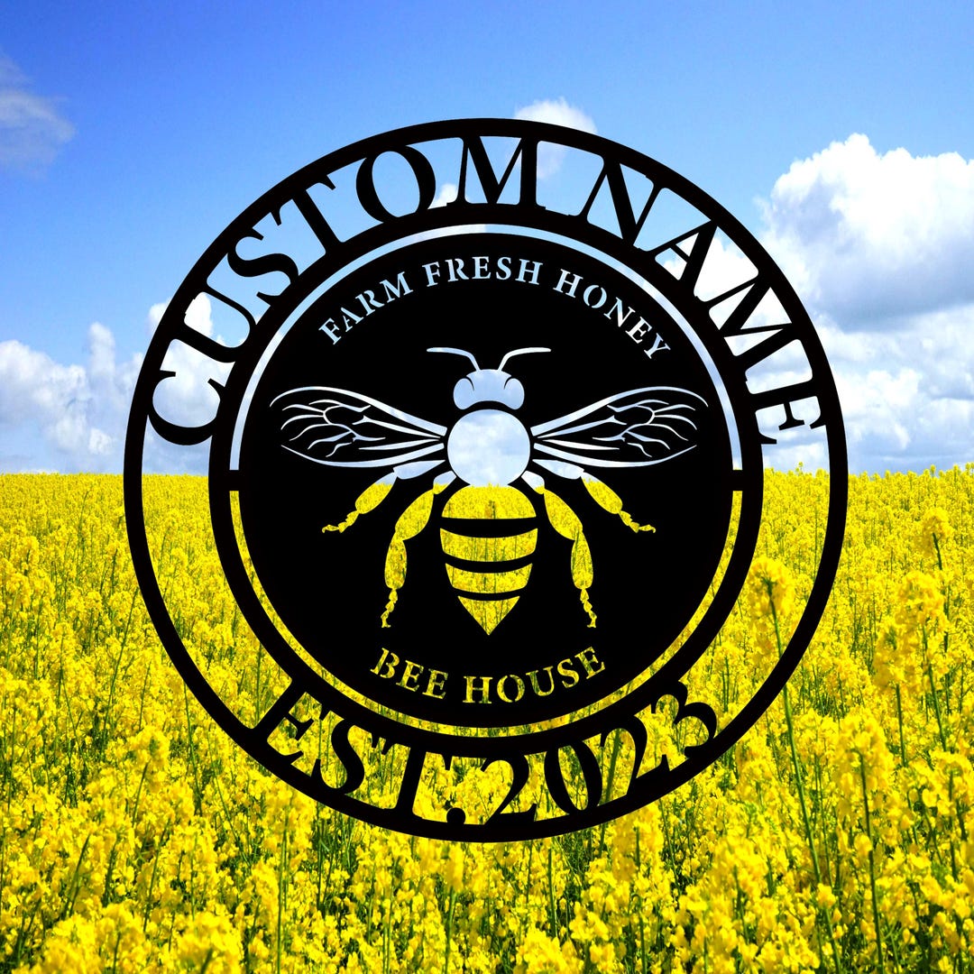 Custom Metal Bee Garden Sign,personalized Bee Metal Apiary Decor ...