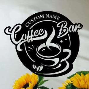 Personalized Coffee Bar Metal Sign,Custom Coffee Bar Decor, Kitchen Sign,Kitchen Wall Decor,Coffee Lovers Gift,Housewarming Gift,8-24 inch