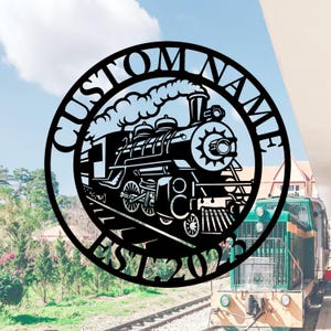 Custom Steam Engine Train Locomotive Metal Sign,Personalized Train Driver Name Sign,Railroad Sign,Train Driver Gift,8-24 inch