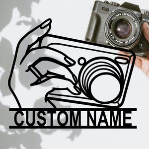 Custom Camera Metal Wall Art,Peraonalized Photography Metal Sign,Modern Home Decor,Housewarming Present,Photographer Gift,8-24 inch