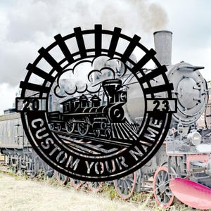 Personalized Train Metal Wall Sign,Custom Train Wall Art,Personalized Train Gift,Train Enthusiast Gift,Home Decor Accent,8-24 inch