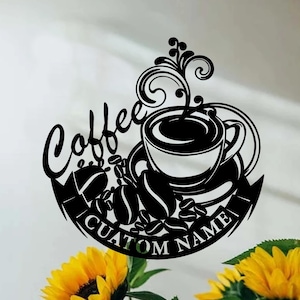 Custom Coffee Metal Wall Sign,Personalized Coffee Bar Metal Wall Sign,Custom Coffee Bar Decor,Coffee Lovers Gift,Housewarming Gift,8-24 inch