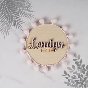 Tablette commémorative personnalisée en bois pour bébé, événements marquants pour enfants, accessoires photo, pièces en bois rondes du mois, carte de bricolage