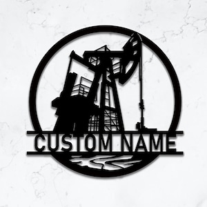 Custom Oil Rig Derrickhand Metal Wall Art,Personalized Oil Field Metal Sign,Oil Field Worker Gift,Derrickhand Gift,8-24 Inch