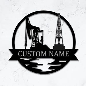 Personalized Oil Field Metal Sign,Custom Oil Rig Derrickhand Metal Wall Art,Oil Field Worker Gift,Derrickhand Gift,8-24 Inch
