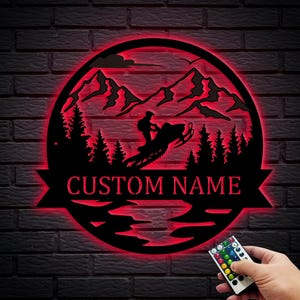 Personalized Snowmobile Metal Wall Sign,Custom Snowmobile Metal Wall Art,Snowmobile Enthusiasts Gift,Father&#39;s Gift,8-24 Inch
