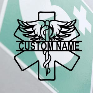 Custom Doctor Caduceus Metal Sign,Health Care Sign,Personalized Medical Metal Wall Art,Doctor House Decor,Hospital Sign,Nurse Gift,8-24 Inch