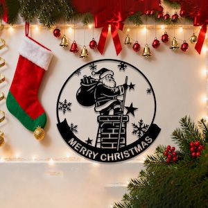 Custom Christmas metal signs. Personalized home Christmas decor, Santa Claus gift signs, metal wall art, housewarming gifts, Christmas gifts