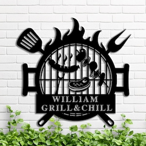 Custom Barbecue Sausage Metal Sign,Personalized Metal Barbecue Wall Sign,Grill Sign,Large BBQ Sign, Barbecue Decor,BBQ Lover Gift,8-24 inch