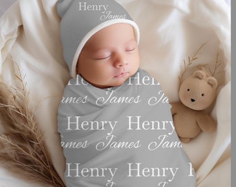 Personalized Swaddle Blanket, Personalized Baby Gift, Custom Coming Home, Hospital Blanket, Baby Shower Gift, Popular baby gift, Swaddle set