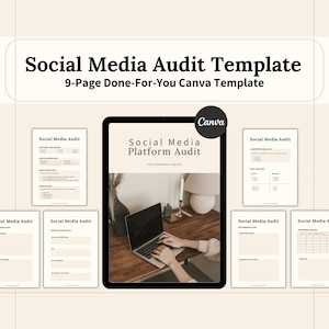 Social Media Audit Template, Social Analytics Audit, Instagram TikTok Audit Template,  Social Media Manager Templates, Performance Dashboard