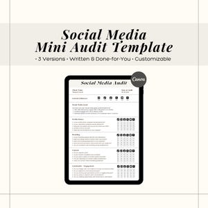 Social Media Audit Template, Social Media Manager Templates, Social Analytics Audit, Instagram Audit Template, Social Media Management