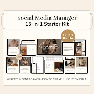 15in1 Social Media Manager Kit, Social Media Manager Bundle, Social Media Manager Templates, Social Media Management Starter Kit