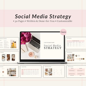 Social Media Strategy Template, Social Media Manager Client Presentation, Social Media Marketing Proposal, Social Media Content Strategy
