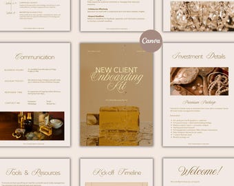 Social Media Client Onboarding Kit Template: Welcome Pack Guide Canva Design (Digital Download)