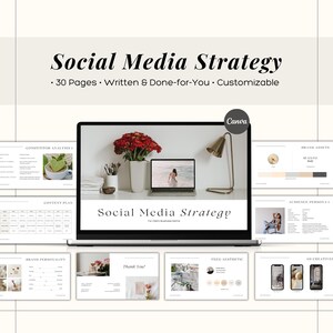 Social Media Strategy Template, Social Media Manager Client Presentation, Social Media Marketing Proposal, Social Media Content Strategy