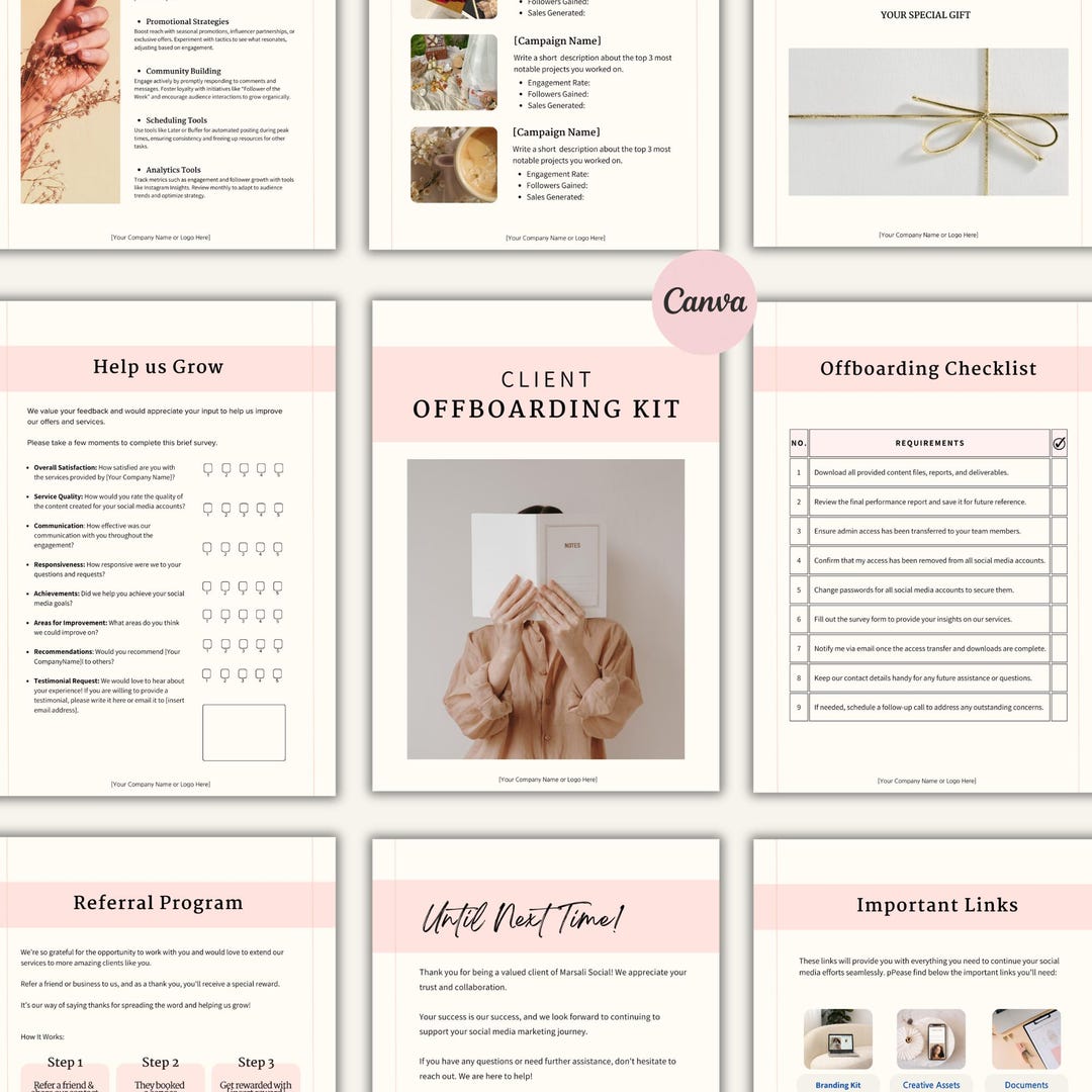 Client Offboarding Kit: Client Exit Service Guide Canva Design (digital ...