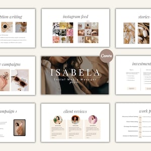 Social Media Portfolio Template for Social Media Managers Social Media Management Canva Digital Portfolio