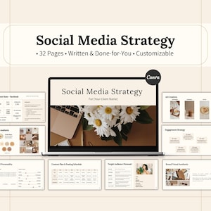 Social Media Strategy Template, Social Media Management Proposal, Social Media Content Strategy Presentation, Social Media Manager Templates