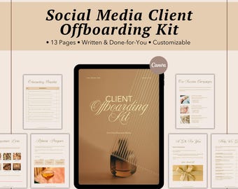 Client Offboarding Kit Template, Social Media Client Goodbye Packet, Exit Service Package Guide, Social Media Manager Templates