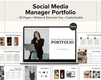 Plantilla de portafolio de redes sociales, portafolio de administrador de redes sociales, plantillas de administrador de redes sociales, portafolio digital de administración de redes sociales
