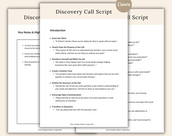 Discovery Call Questionnaire for New Clients: Sales Call Form and Script Guide (PDF Download)