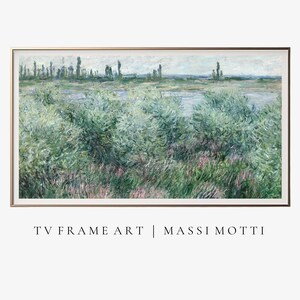Samsung frame TV art floral, Wildflower Field Landscape Oil Painting, Vintage Landscape Wall Art, Classic painting, MASSI MOTTI