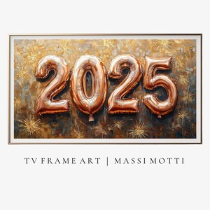 New Year Frame TV frame Art, Festive TV, Christmas Samsung Frame, 2025 Frame, New Year TV Art 2025, 4K Art Digital Download