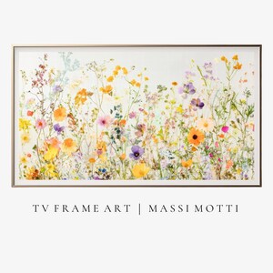 Samsung frame TV art Wildflowers, Spring Wildflower Field, Country Flowers Art, Warm Tone Wildflowers Art, Samsung frame TV art