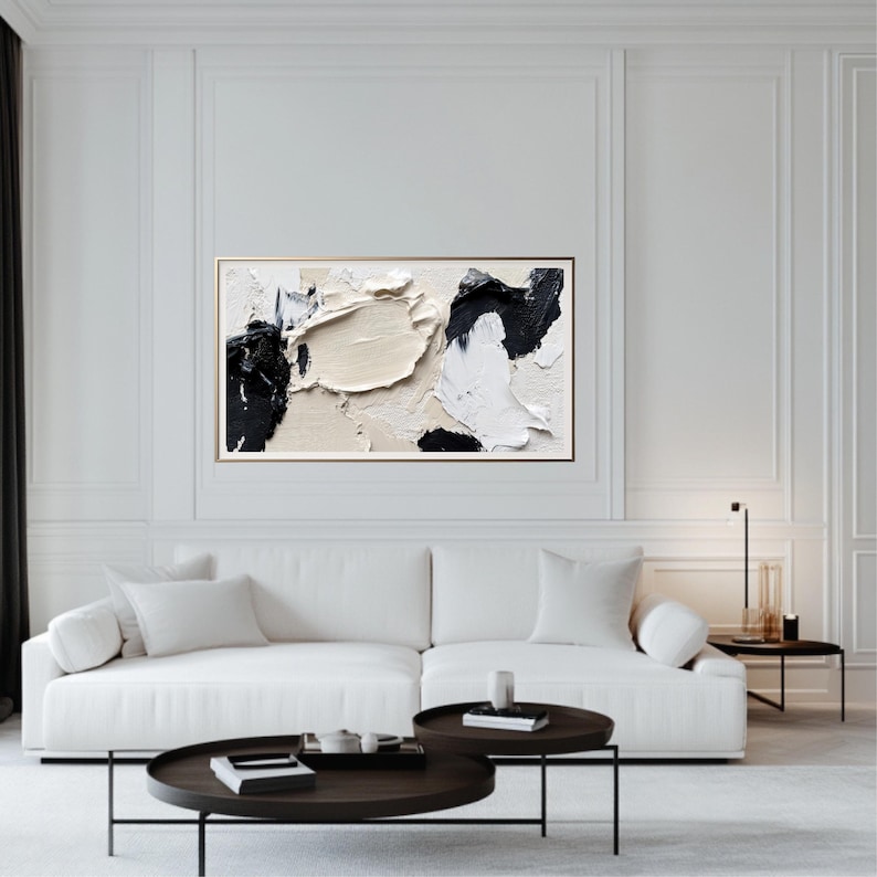 Samsung Frame TV Minimalist Art, Modern Wall Art, Frame Neutral Abstract Painting, Modern Abstract Landscape Art, Artful modern TV art image 2