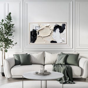 Samsung Frame TV Minimalist Art, Modern Wall Art, Frame Neutral Abstract Painting, Modern Abstract Landscape Art, Artful modern TV art image 5
