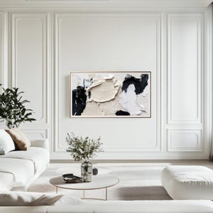 Samsung Frame TV Minimalist Art, Modern Wall Art, Frame Neutral Abstract Painting, Modern Abstract Landscape Art, Artful modern TV art image 7