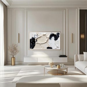 Samsung Frame TV Minimalist Art, Modern Wall Art, Frame Neutral Abstract Painting, Modern Abstract Landscape Art, Artful modern TV art image 3