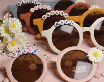 Floral Daisy Girls Personalized Name Sunglasses|UV400 Protection|Toddler Gift|kids Gift lKids Personalized Sunglasses Flower Girlsunglasses