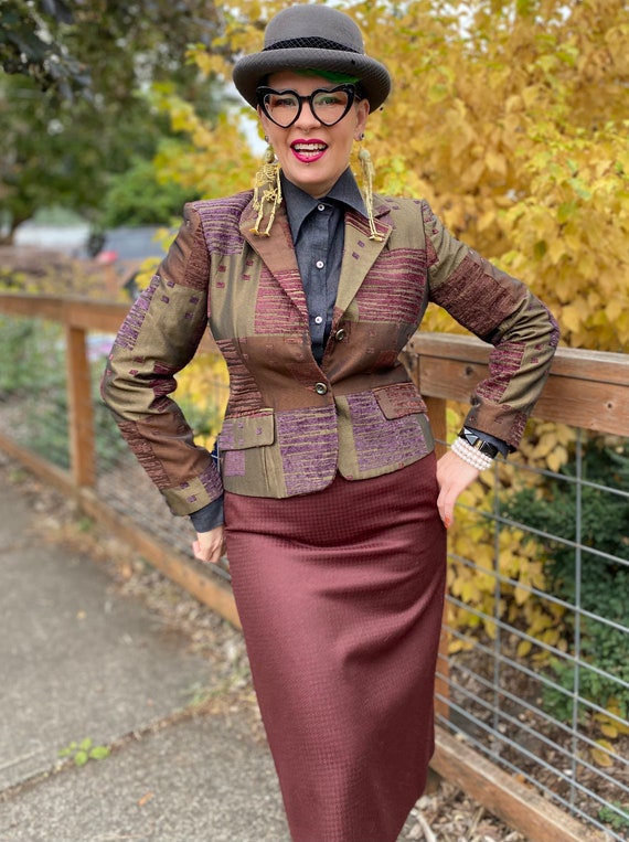 Vintage Velvet Patchwork Blazer - image 2