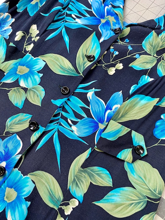 Vintage Turquoise Flower Dress - image 6