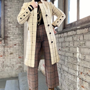 Vintage Italian Wool Checkered Coat image 1