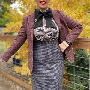 Vintage Sag Harbor Checkered Wool Skirt
