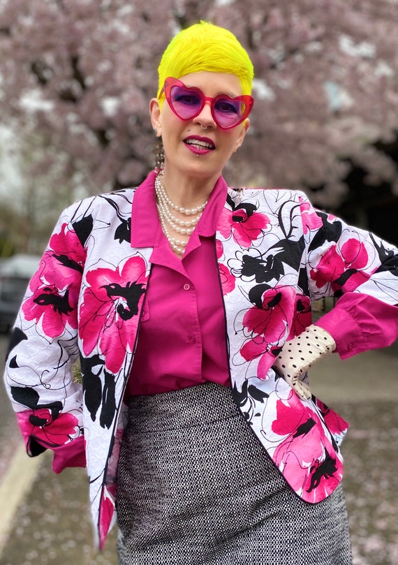 Vintage Fuchsia Satin Blouse - image 4