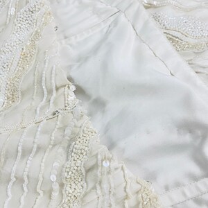 Vintage Beaded Sequence Silk Wedding Dress image 5